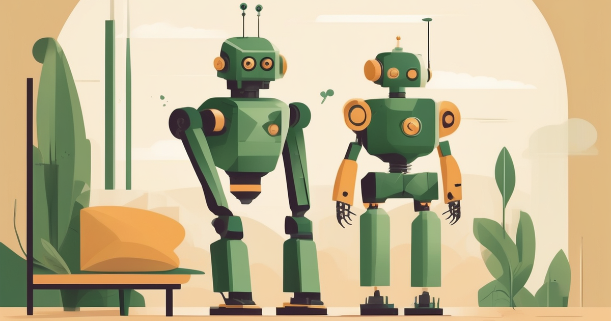 a chat bubble with a small friendly robot