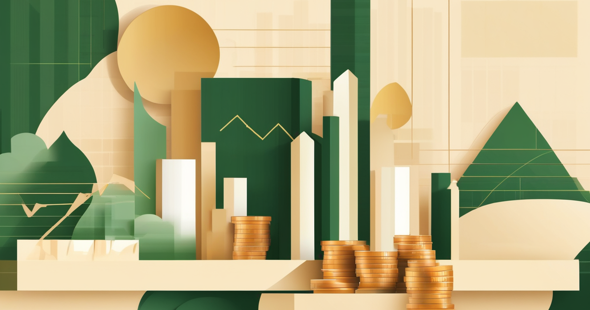 stacks of coins and an upward growth chart