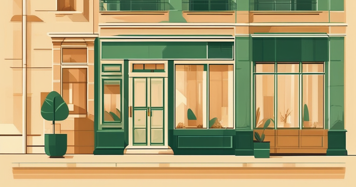 a small storefront and a handshake