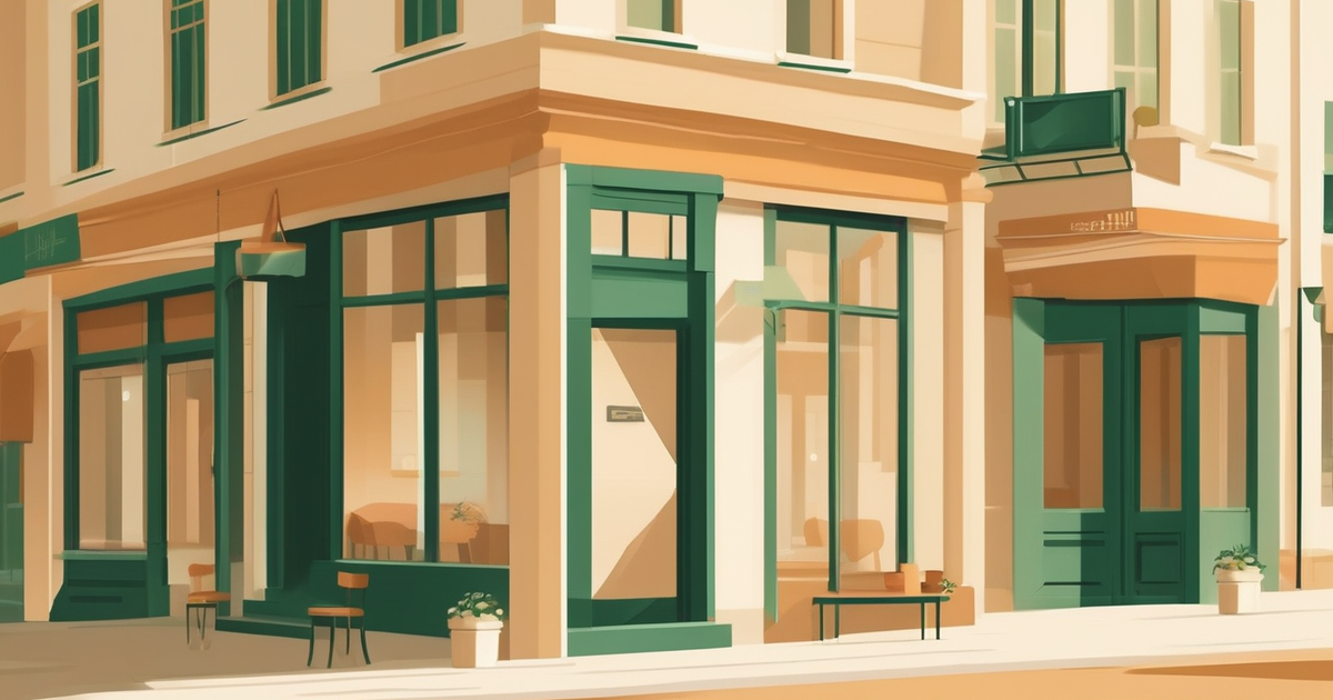 a small storefront and a handshake