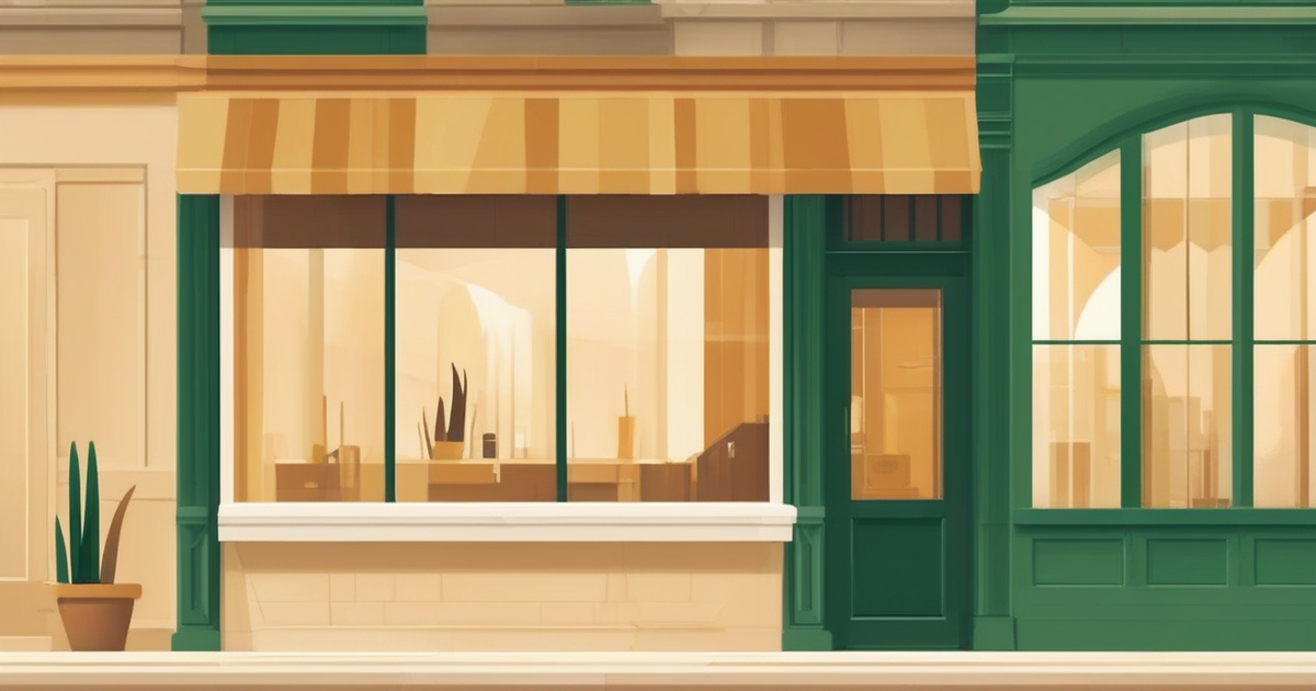 a small storefront and a handshake