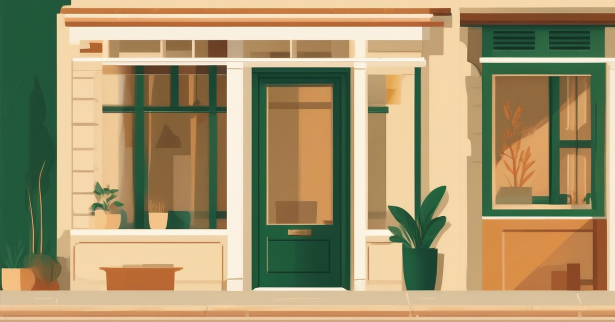 a small storefront and a handshake
