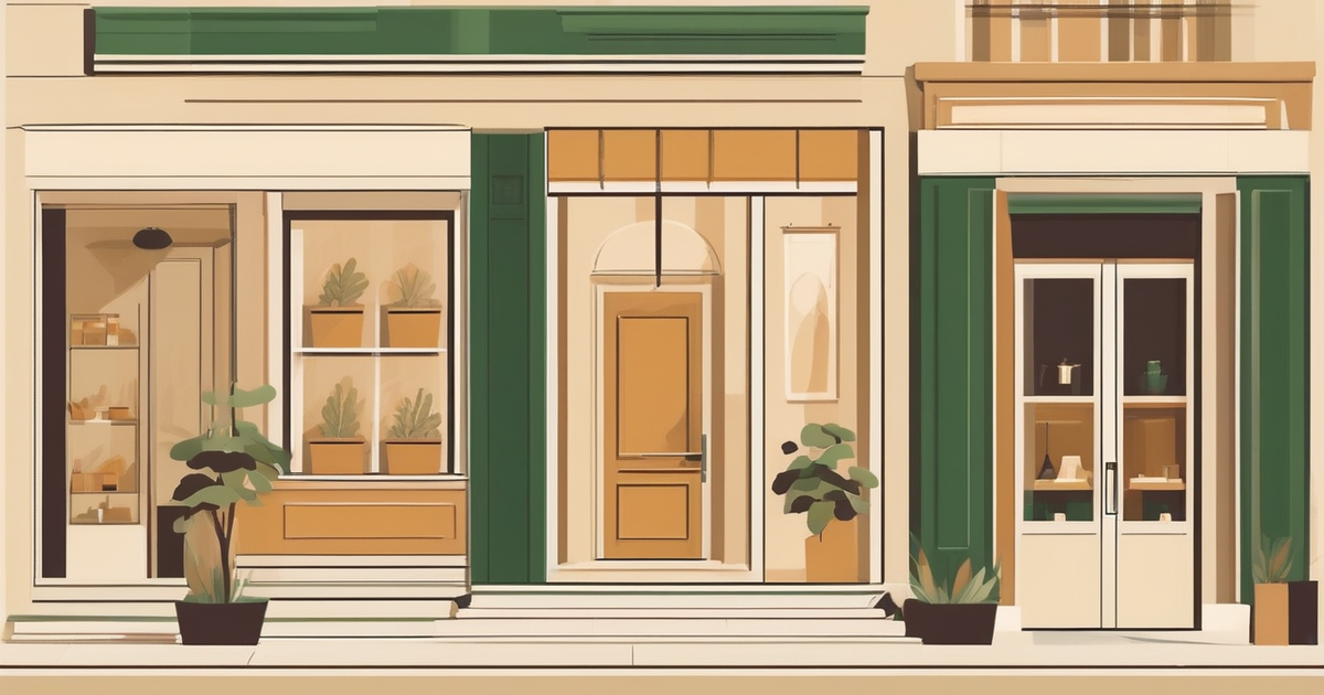 a small storefront and a handshake