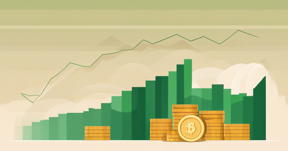 stacks of coins and an upward growth chart