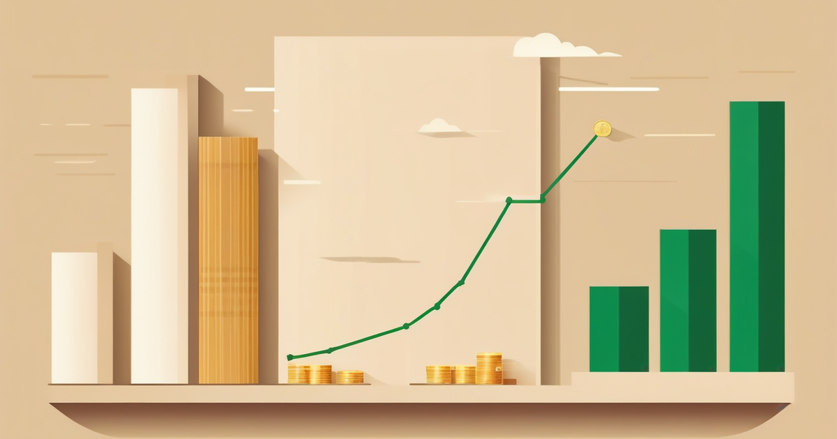 stacks of coins and an upward growth chart