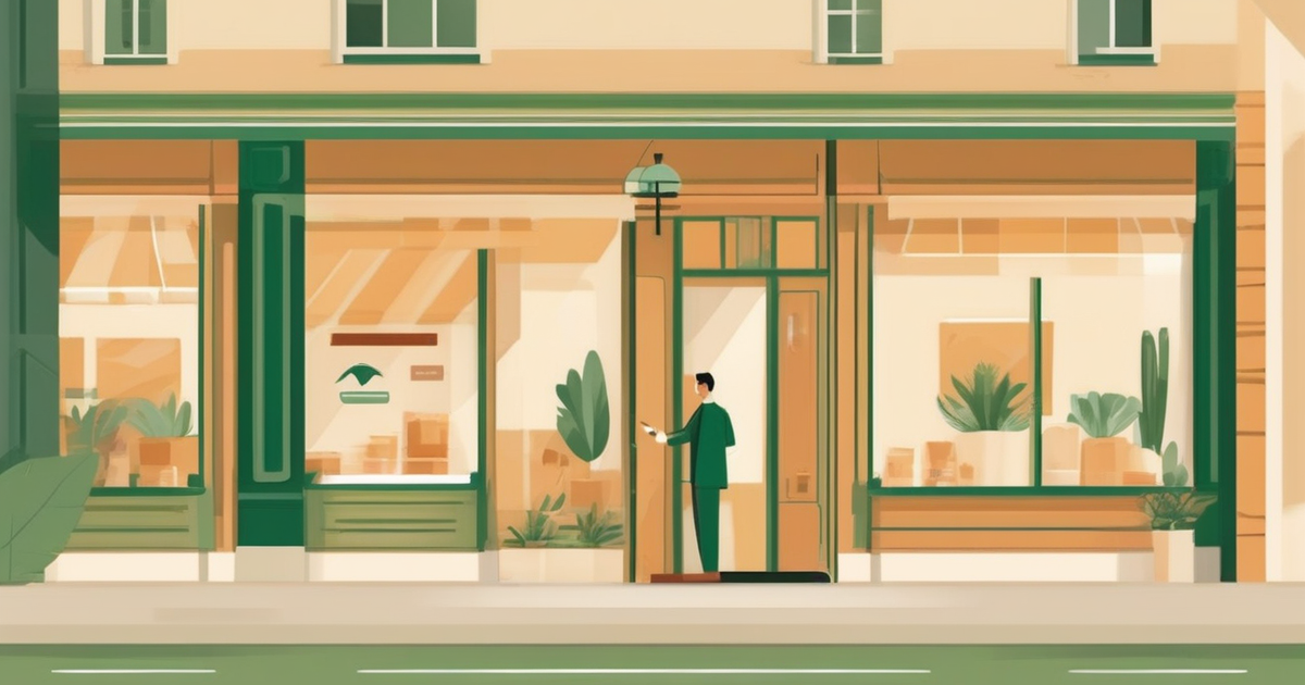 a small storefront and a handshake