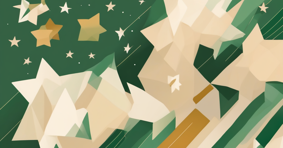 a row of stars above a card