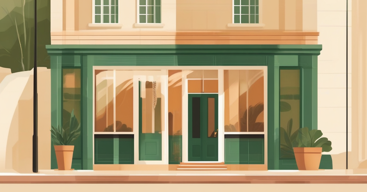 a small storefront and a handshake