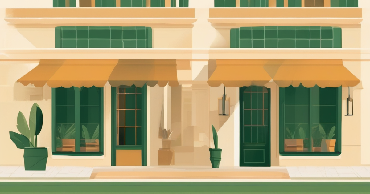 a small storefront and a handshake