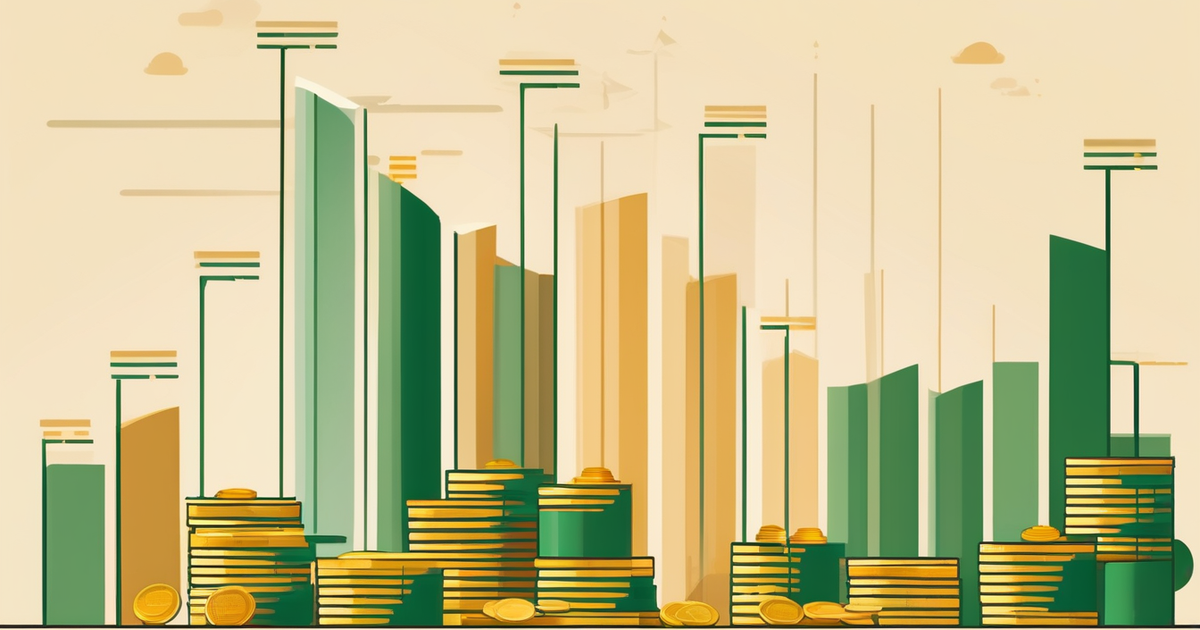 stacks of coins and an upward growth chart