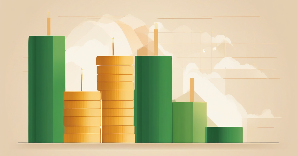 stacks of coins and an upward growth chart