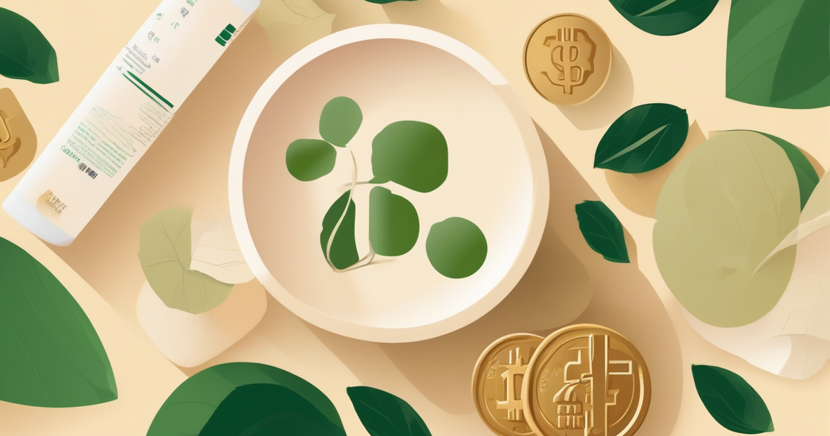 coins beside a percentage tag