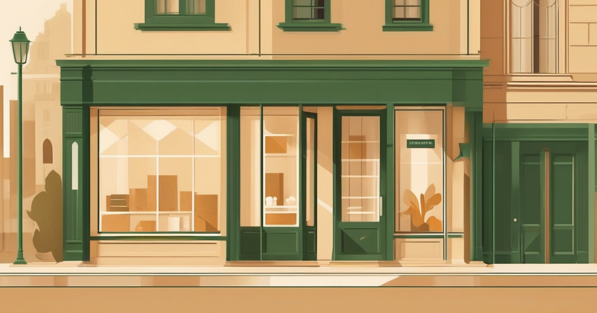 a small storefront and a handshake