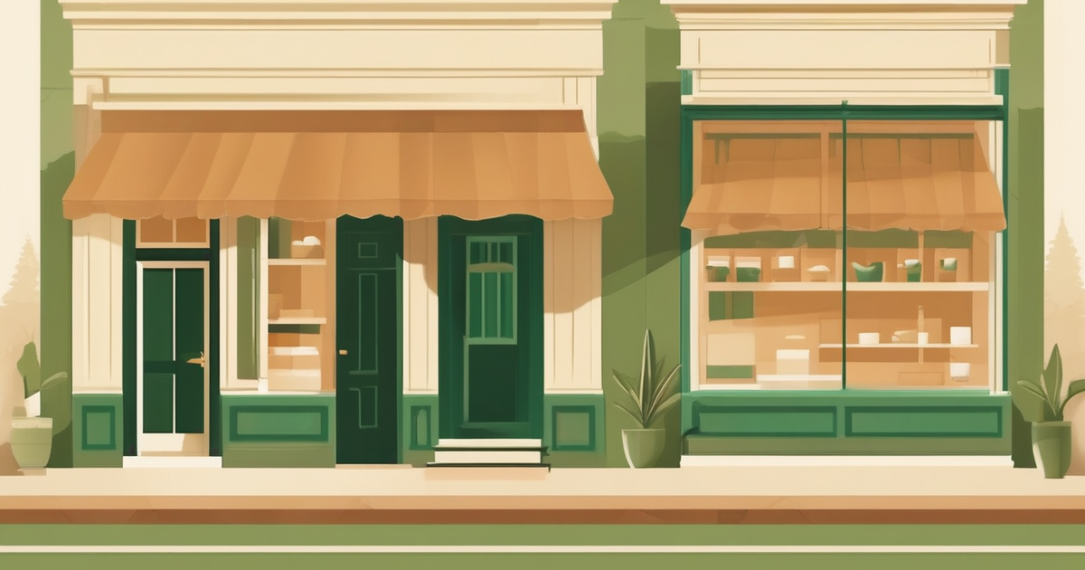 a small storefront and a handshake