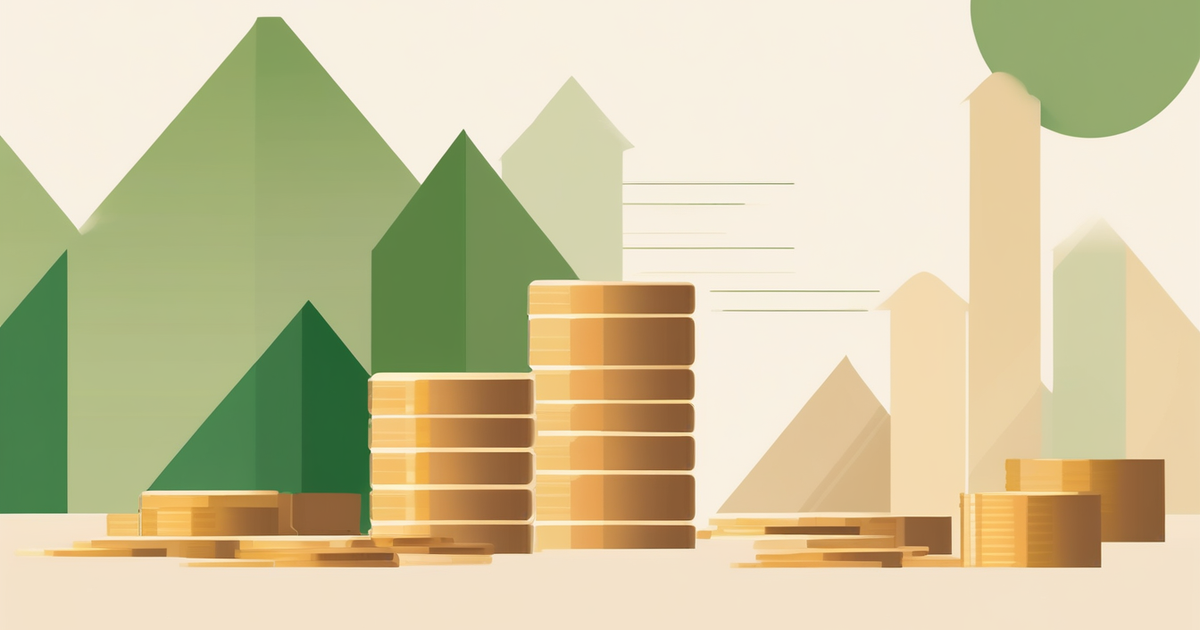 stacks of coins and an upward growth chart