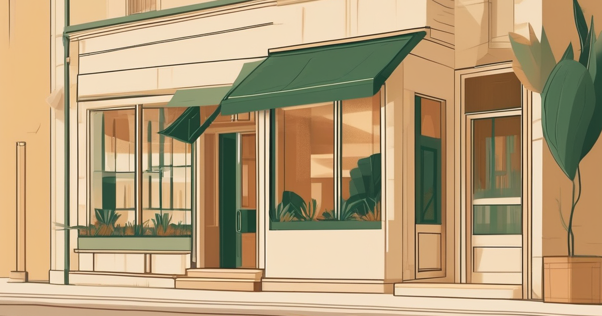 a small storefront and a handshake