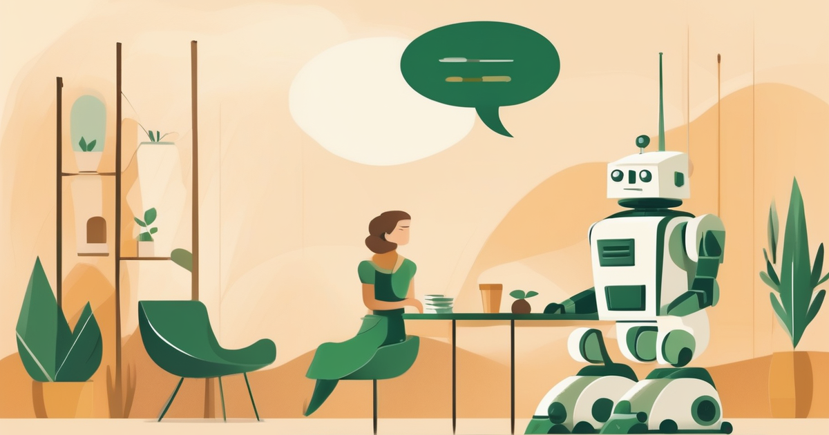 a small robot assistant and a chat bubble