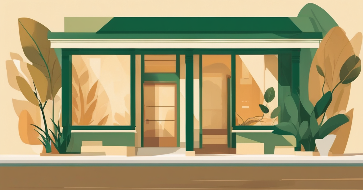 a small storefront and a handshake
