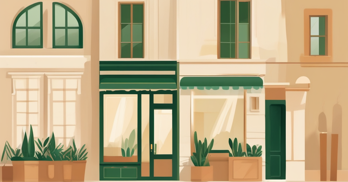 a small online storefront window