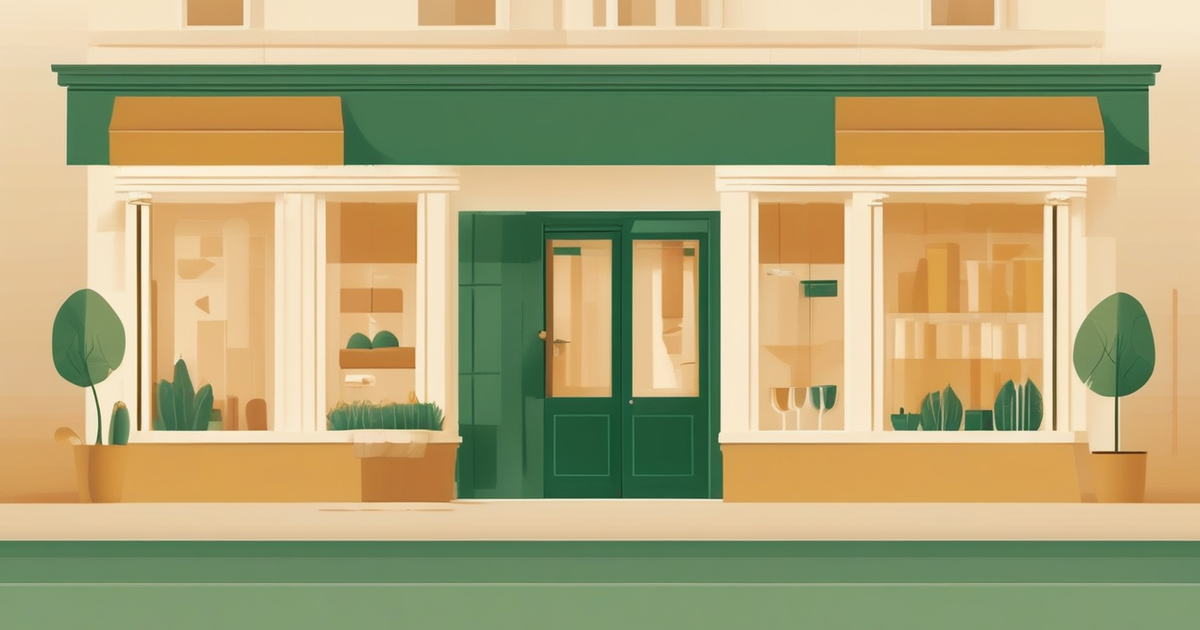 a small storefront and a handshake
