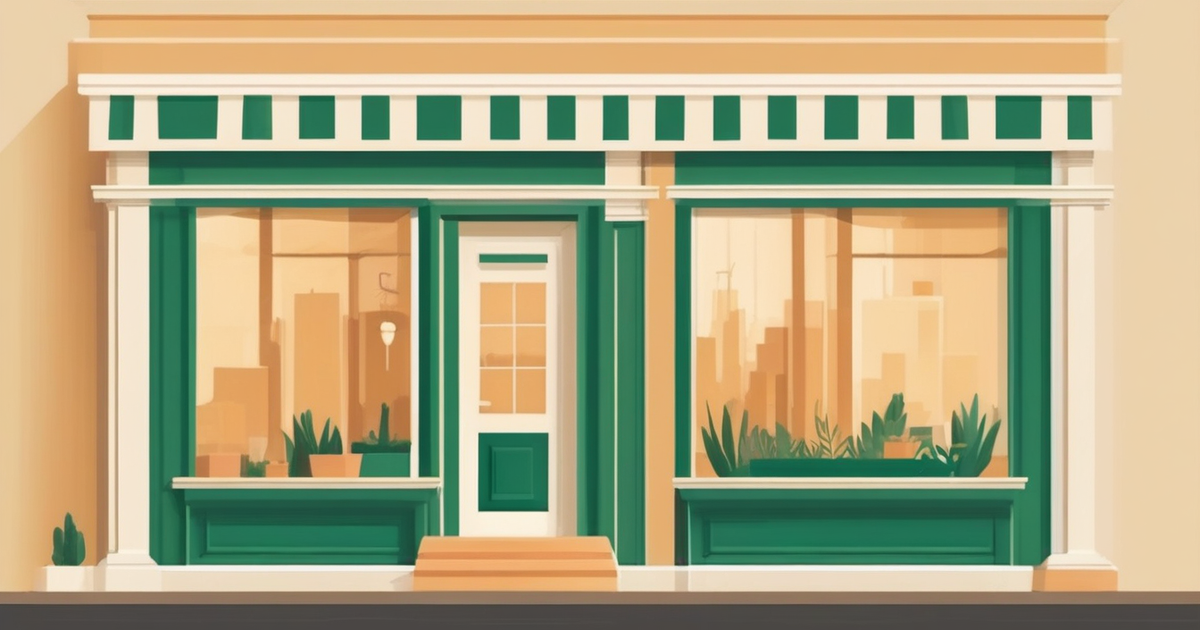 a small storefront and a handshake