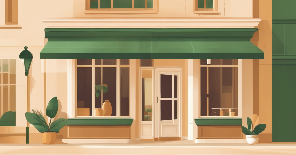 a small storefront and a handshake