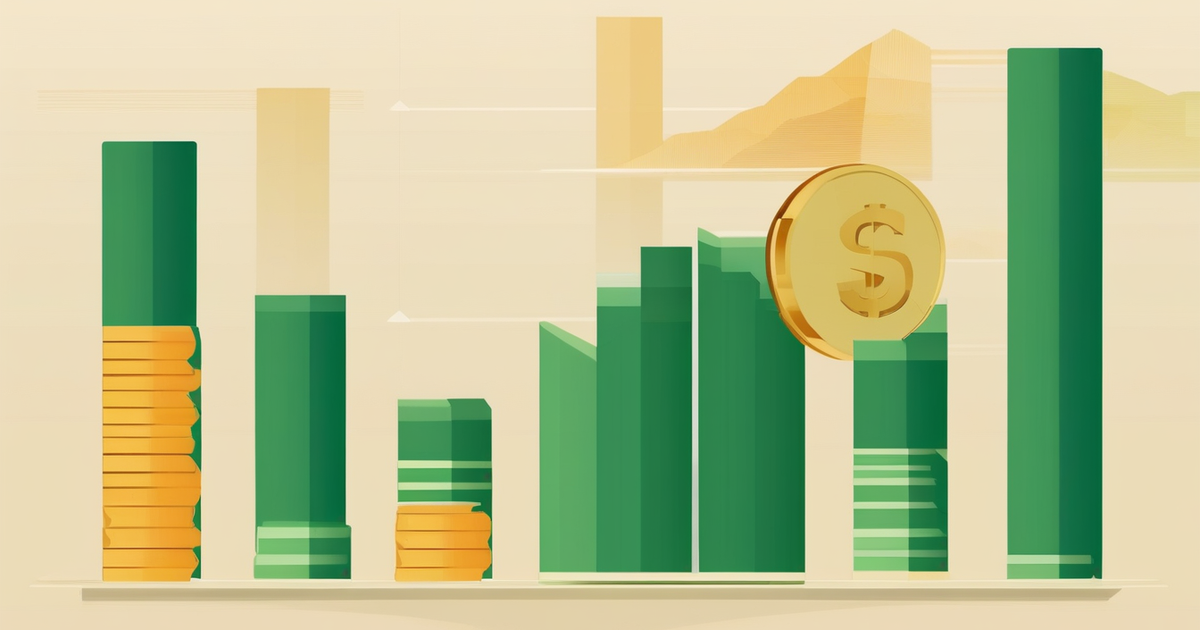 stacks of coins and an upward growth chart