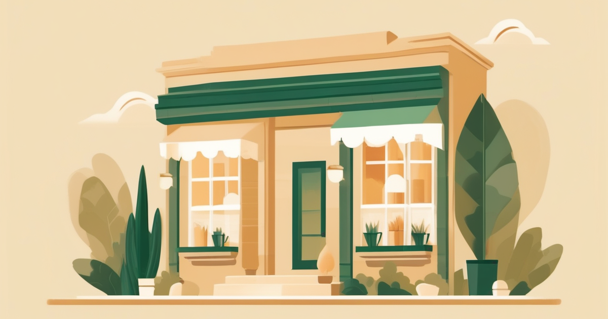 a small storefront and a handshake