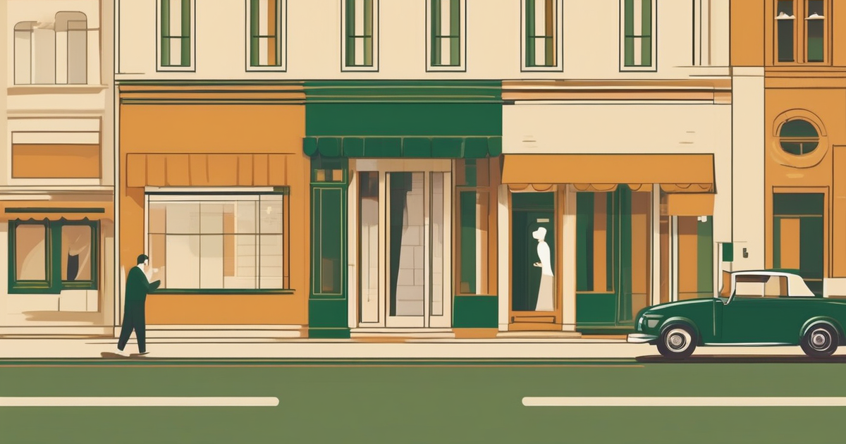 a small storefront and a handshake