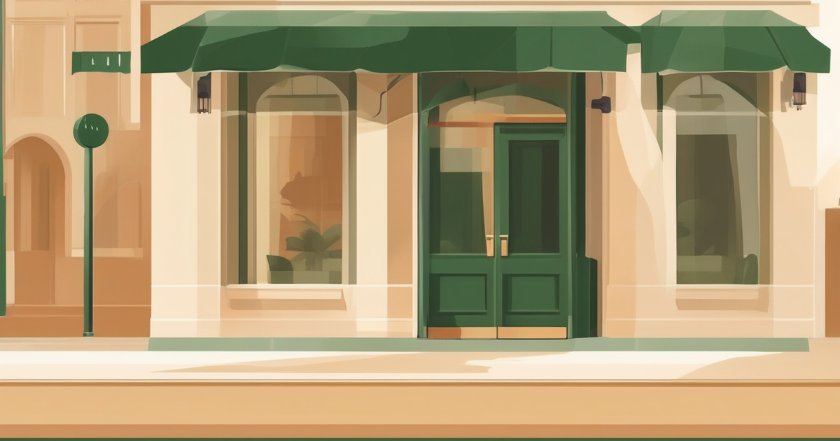 a small storefront and a handshake