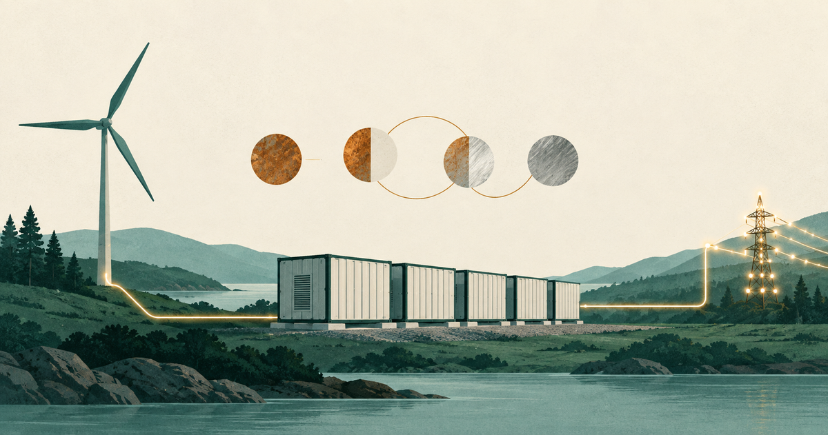 Modular iron-air storage bridges a long gap between wind generation and a lit grid node.